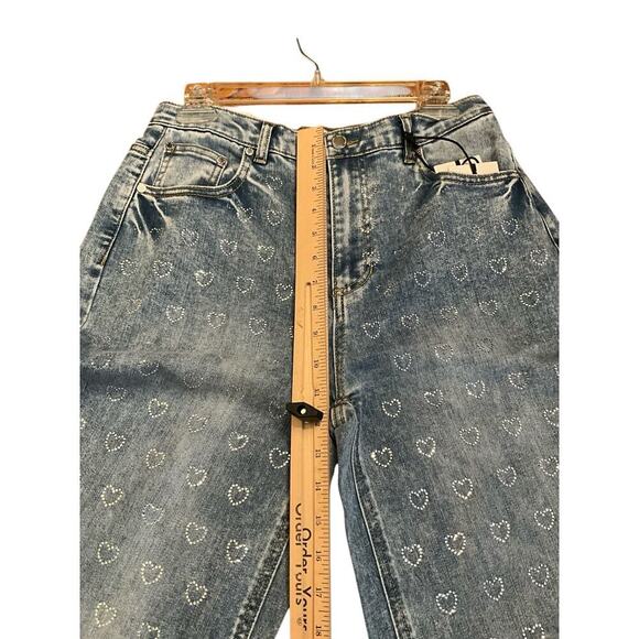 OAT High Rise Wide Leg Jeans Heart Denim Medium Wash Blue Womens Size 6/28 NEW - Picture 5 of 7